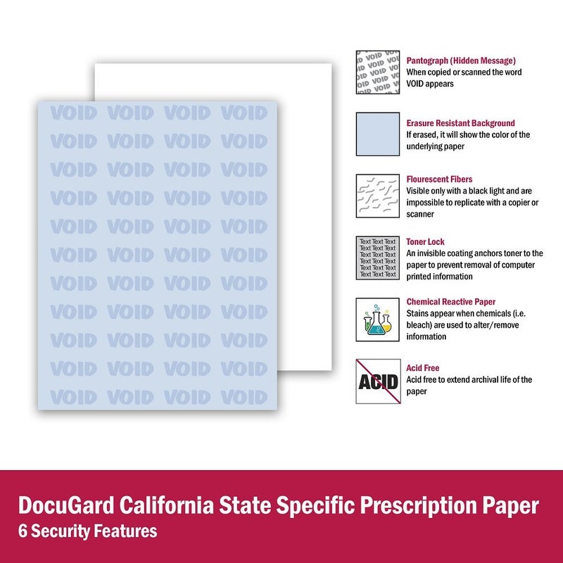 DocuGard California State Medical Security Paper  6 Features  8.5 x 11  24 lb  250 Sheets (04557) - Image 2